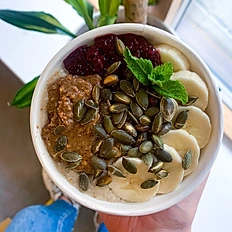 hot porridge with toppings