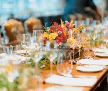 wedding table set up