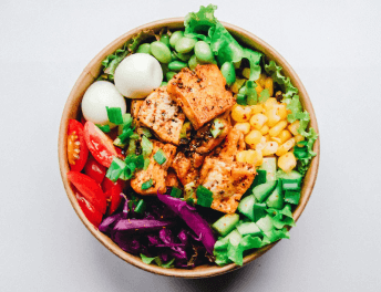 bowl of colourful green salad
